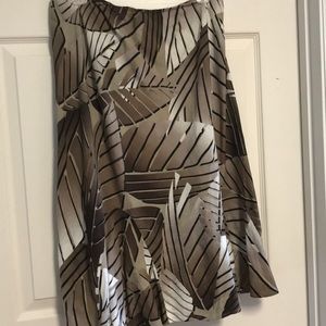 Brown, white & taupe tropical skirt